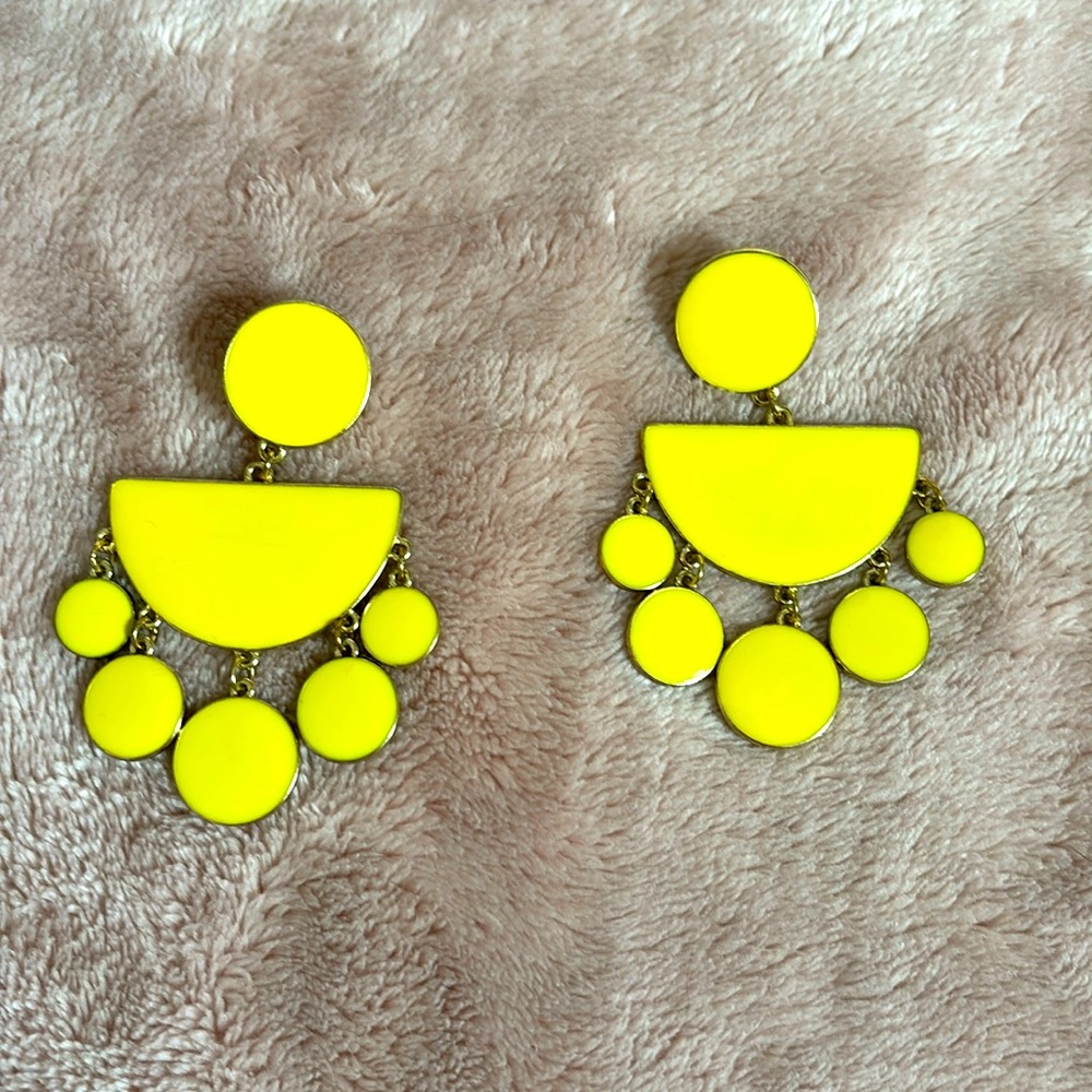 Yellow Geometric Statement Earrings